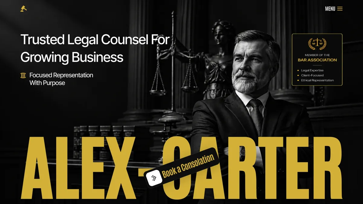 Jiro template: lawyer portfolio landing page